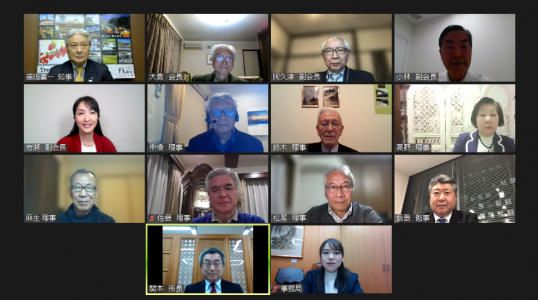 知事と東京栃木県人会役員とのオンライン交流会の写真