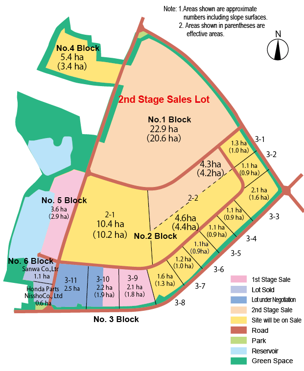 Mibu Hanyuda Industrial Park Lot Map