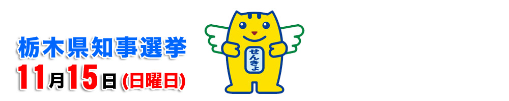 11月15日は栃木県知事選挙の投票日です