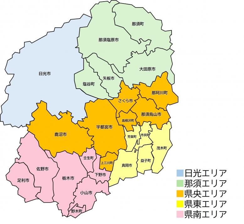 エリア分け県地図