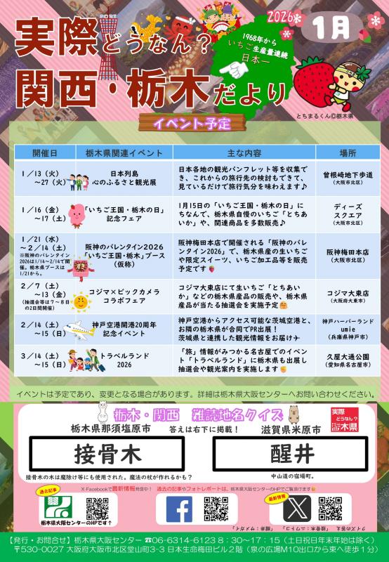 実際どうなん?関西・栃木だより202601