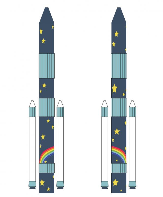 案２　にじのうちゅうロケット2