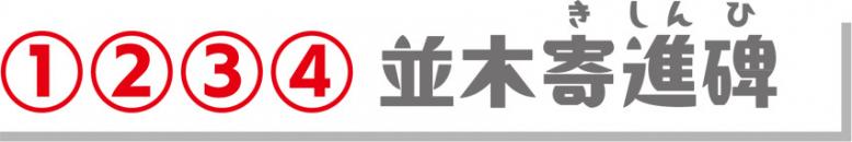 1,2,3,4並木寄進碑