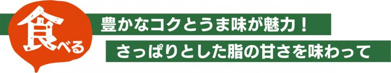 食べる 豊かなコクとうま味が魅力!さっぱりとした脂の甘さを味わって