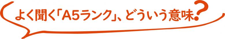 よく聞く「A5ランク」、どういう意味?