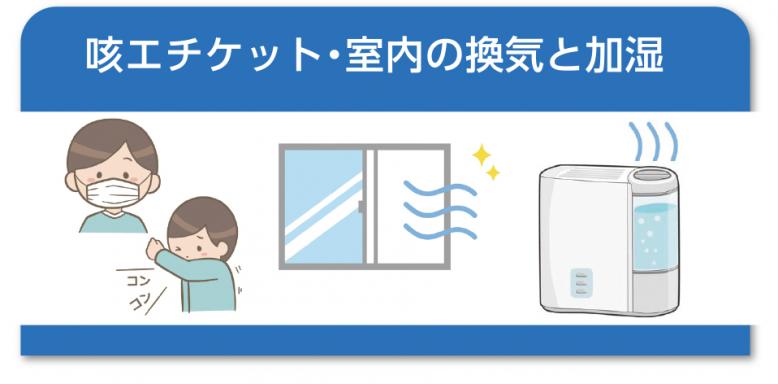 咳エチケット・室内の換気と加湿