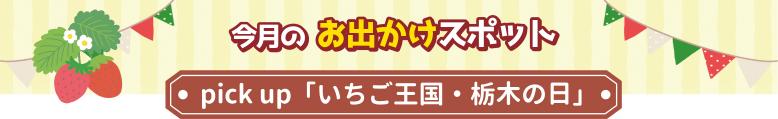 今月のお出かけスポット いちご王国・栃木の日