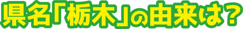 県名「栃木」の由来は？