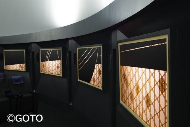 プラネタリウムの周りに飾られている鹿沼組子