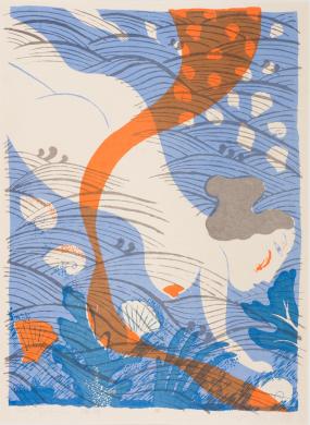 小田まゆみ《海神（版画集『女絵暦』所収）1971年　紙、シルクスクリーン　真岡市蔵（後期展示）