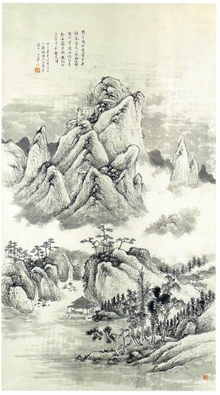 田﨑草雲≪青山松香図≫ 1864年　草雲美術館蔵