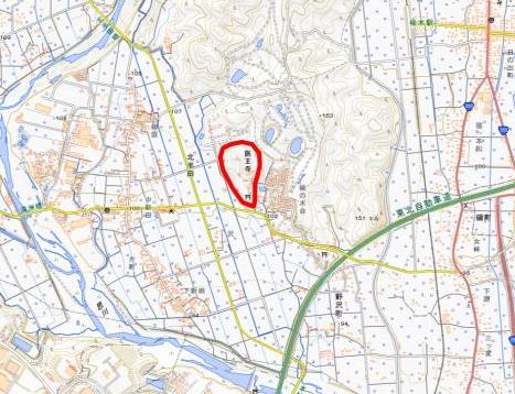 医王寺緑地環境保全地域の位置図