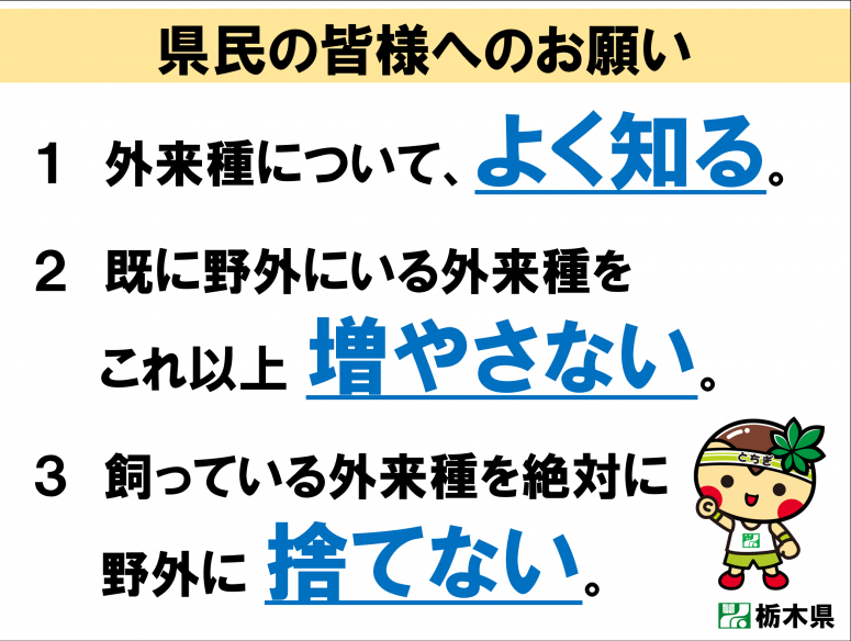 県民の皆様へのお願い_よく知る_増やさない_捨てない