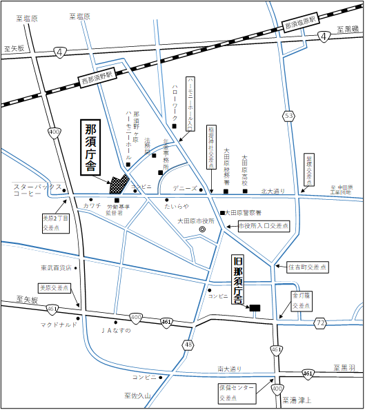 新那須庁舎周辺地図