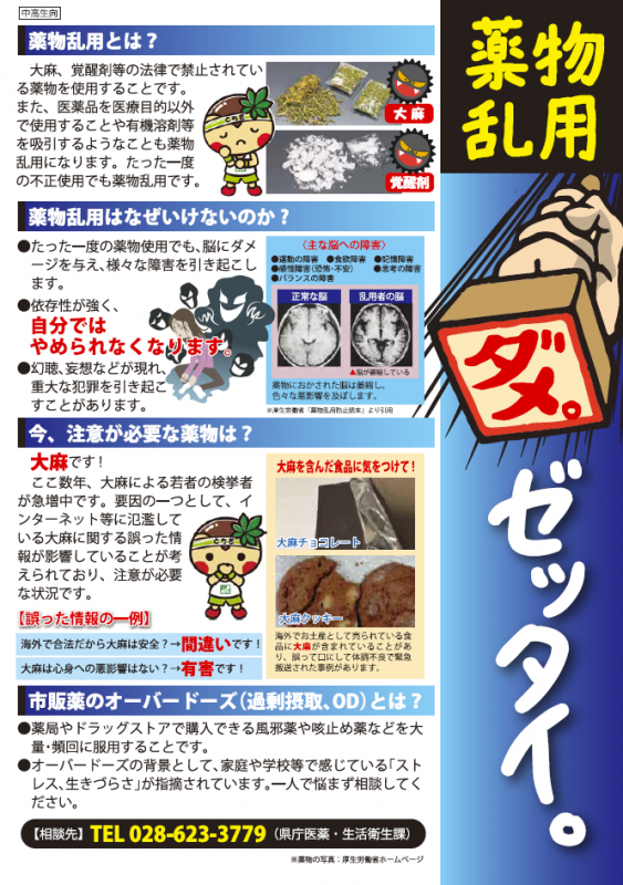 中高生,薬物,乱用防止,表