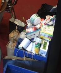 福祉のつどいフードドライブで受け入れた食料品の写真