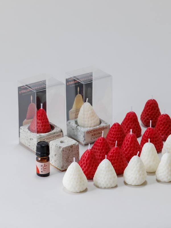 とちおとめアロマキャンドル(赤/白)