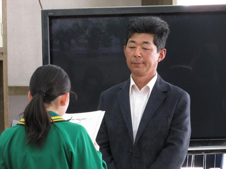 生徒代表によるお礼の言葉