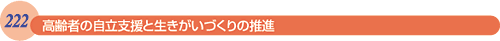 222 高齢者の自立支援と生きがいづくりの推進