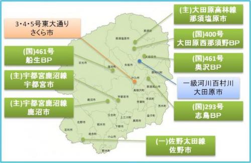 平成24年度事後評価位置図（県土整備部）