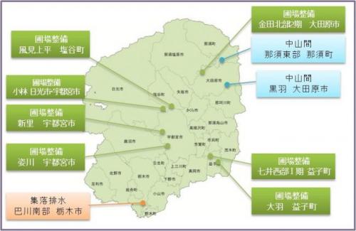 平成24年度事後評価位置図（農政部）