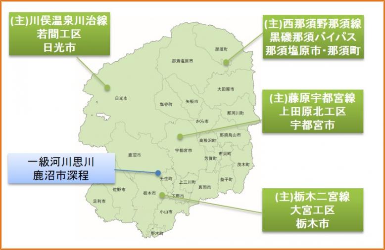 平成27年度県土整備部事前評価実施位置図