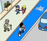 歩道や自転車レーンの整備イメージ