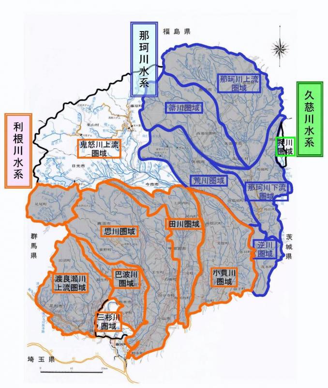 河川整備計画に係る圏域境界図