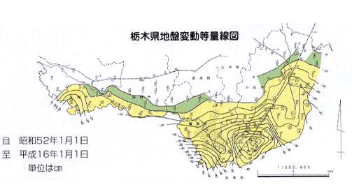 栃木県地盤変動等量線図