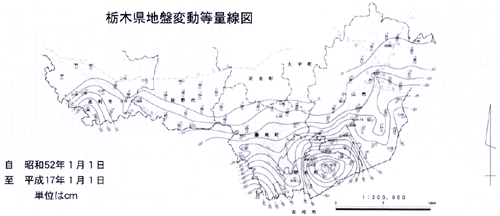 栃木県地盤変動等量線図