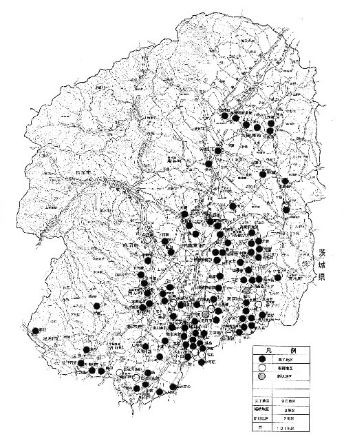 図2−1−31 農業集落排水事業実施状況図 (17年度末)