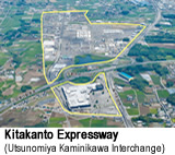 Utsunomiya-Kaminokawa interchange on Kitakanto expressway