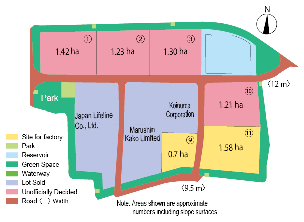 Oyama Higashi Industrial Park Lot Map