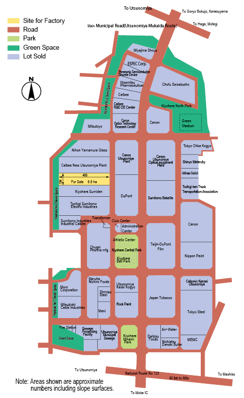 Kiyohara Industrial Park Lot Map