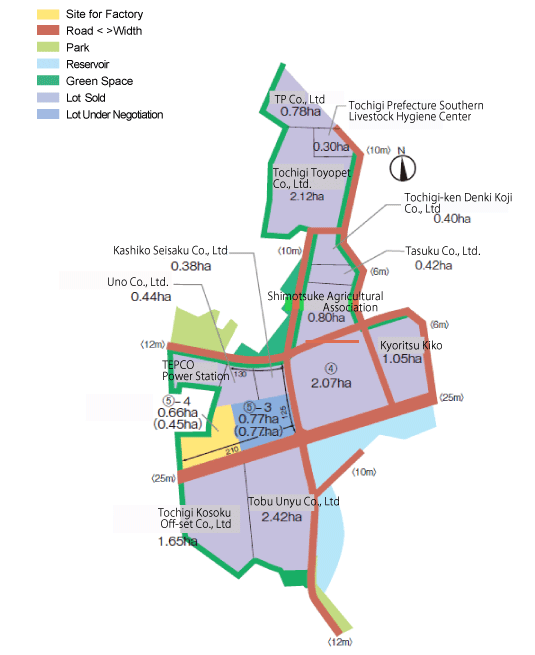 Soja Higashi Industrial Park Lot Map