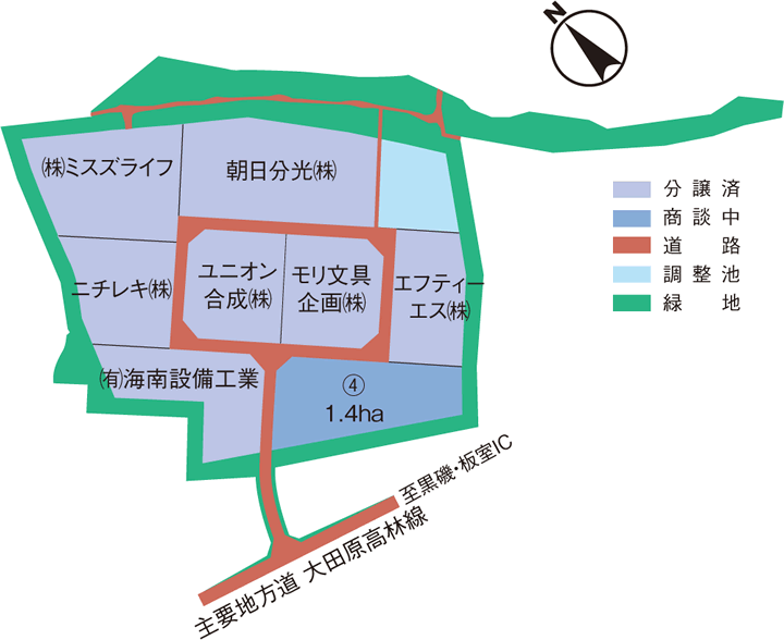 那須高林産業団地区画図